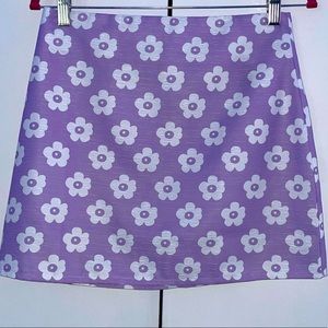 PURPLE FLOWER MINI SKIRT